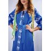 Embroidered Maxi Dress "Cool Geometry" Electric